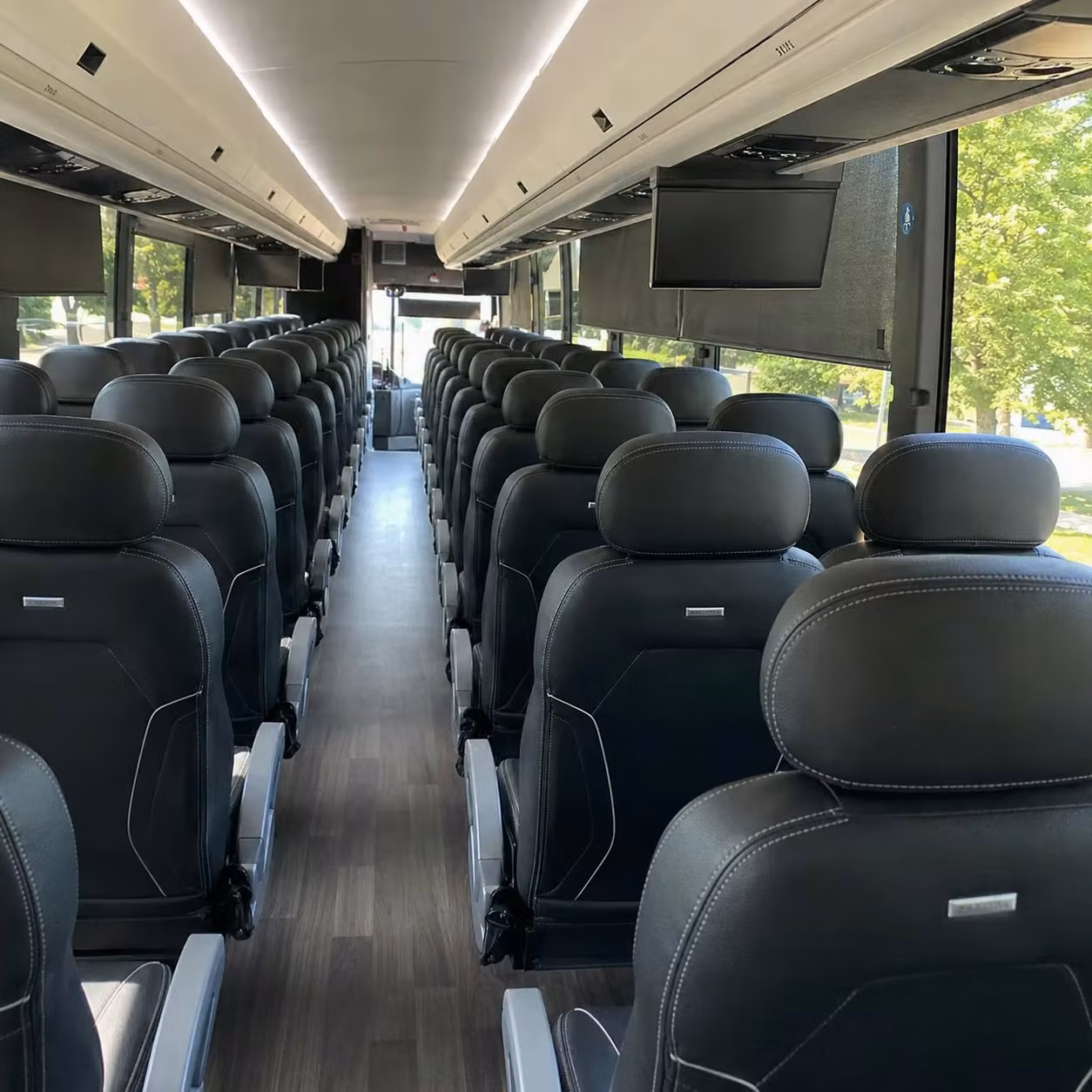 56 passenger charter bus interior